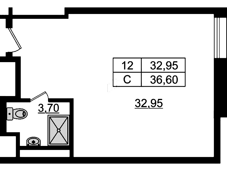 Квартира студия 36.9 м², 5/9 эт., Апарт-отель «Апарт отель Well»
